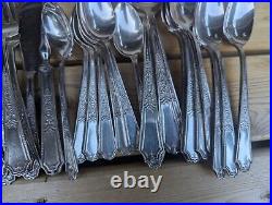 38 Pieces Ancestral 1847 Rogers International Silver Plate Antique NO MONOGRAM