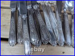 38 Pieces Ancestral 1847 Rogers International Silver Plate Antique NO MONOGRAM