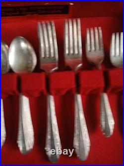 39 Piece Vintage Silverware Set Rogers Bros Reinforced Plate IS With Case