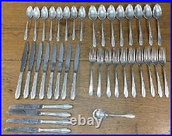 39 Pieces Silver Plate Will Rogers Bros. Gardenia Flatware