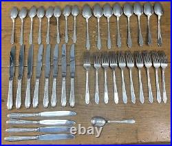 39 Pieces Silver Plate Will Rogers Bros. Gardenia Flatware