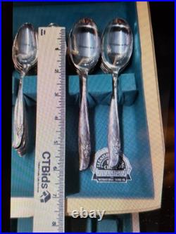 40 Pc Rogers & Bro International Silver Plate Exquisite Radiant Lady Flatware