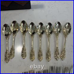 42 FB Rogers Golden Grand Antique Flatware Silverware 40 Pcs +2 Hostess withcase