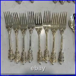42 FB Rogers Golden Grand Antique Flatware Silverware 40 Pcs +2 Hostess withcase