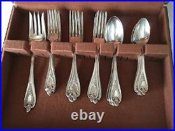 44 Pc Set OLD COLONY Silverplate 1847 Rogers Bros IS with Box Design Back 1911
