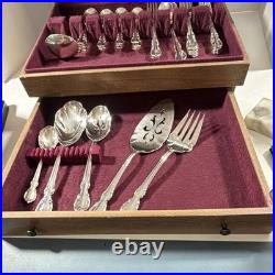 47-Pc 1847 Rogers Bros REFLECTION Silverplate Flatware Set with Naken Chest 1959