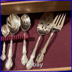 47-Pc 1847 Rogers Bros REFLECTION Silverplate Flatware Set with Naken Chest 1959