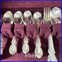 47-Pc 1847 Rogers Bros REFLECTION Silverplate Flatware Set with Naken Chest 1959