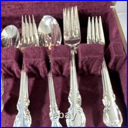 47-Pc 1847 Rogers Bros REFLECTION Silverplate Flatware Set with Naken Chest 1959