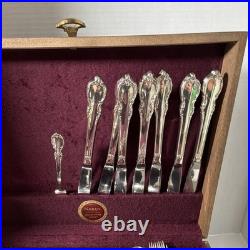47-Pc 1847 Rogers Bros REFLECTION Silverplate Flatware Set with Naken Chest 1959