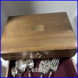 47-Pc 1847 Rogers Bros REFLECTION Silverplate Flatware Set with Naken Chest 1959