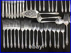 48 piece Oneida Community Silverplate Evening Star Flatware Silverware Set