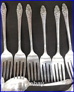 48 piece Oneida Community Silverplate Evening Star Flatware Silverware Set