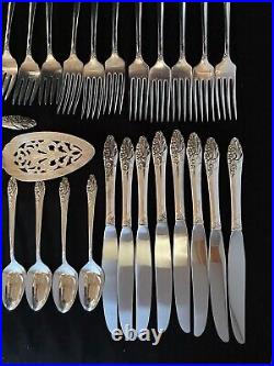 48 piece Oneida Community Silverplate Evening Star Flatware Silverware Set