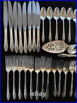 48 piece Oneida Community Silverplate Evening Star Flatware Silverware Set