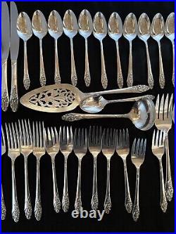 48 piece Oneida Community Silverplate Evening Star Flatware Silverware Set