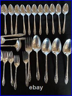 48 piece Oneida Community Silverplate Evening Star Flatware Silverware Set