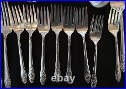 48 piece Oneida Community Silverplate Evening Star Flatware Silverware Set