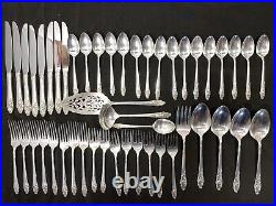 48 piece Oneida Community Silverplate Evening Star Flatware Silverware Set