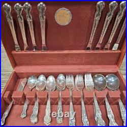 49 Piece WM Rogers Extra Plate Flatware Knives Spoons Forks Vtg Naken's Chest 49 Piece WM Rogers Extra Plate Flatware Knives Spoons Forks Vtg Naken's Chest