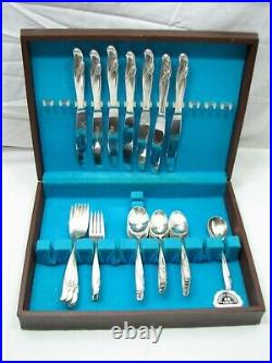 49 pc Set Rogers Bros Silver Plate Flatware Exquisite Pattern Silverplate D