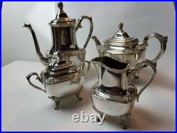 4pc Daffodil Pattern 1847 Rogers Bros Silver Plate Tea & Coffee Service Set 4pc Daffodil Pattern 1847 Rogers Bros Silver Plate Tea & Coffee Service Set
