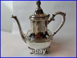 4pc Daffodil Pattern 1847 Rogers Bros Silver Plate Tea & Coffee Service Set 4pc Daffodil Pattern 1847 Rogers Bros Silver Plate Tea & Coffee Service Set