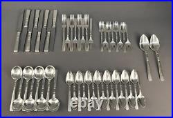 50Pc Oneida CAPRI Silverplate 1881 Wm A Rogers Art Deco Flatware Set Svc For 8
