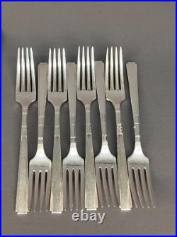 50Pc Oneida CAPRI Silverplate 1881 Wm A Rogers Art Deco Flatware Set Svc For 8