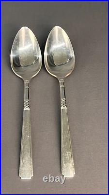 50Pc Oneida CAPRI Silverplate 1881 Wm A Rogers Art Deco Flatware Set Svc For 8