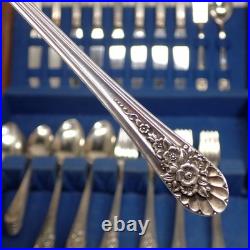 50 PC Wm. Rogers Mfg Co AA Jubilee Silverplate I. S. Flatware Set Vtg withCase