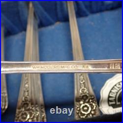 50 PC Wm. Rogers Mfg Co AA Jubilee Silverplate I. S. Flatware Set Vtg withCase