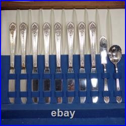 50 PC Wm. Rogers Mfg Co AA Jubilee Silverplate I. S. Flatware Set Vtg withCase