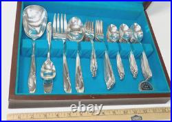 50 Pc Rogers Extra Plate Allure Teatime Silverplate Flatware Set withCase