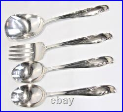 50 Pc Rogers Extra Plate Allure Teatime Silverplate Flatware Set withCase