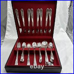 50 Wm Rogers MFG Co Extra Plate With 6 Revelations Spoons Flatware Set With Case