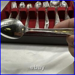 50 Wm Rogers MFG Co Extra Plate With 6 Revelations Spoons Flatware Set With Case