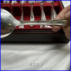 50 Wm Rogers MFG Co Extra Plate With 6 Revelations Spoons Flatware Set With Case