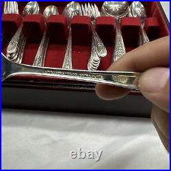 50 Wm Rogers MFG Co Extra Plate With 6 Revelations Spoons Flatware Set With Case