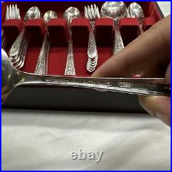 50 Wm Rogers MFG Co Extra Plate With 6 Revelations Spoons Flatware Set With Case