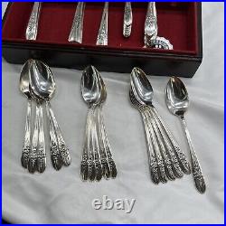 50 Wm Rogers MFG Co Extra Plate With 6 Revelations Spoons Flatware Set With Case