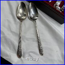 50 Wm Rogers MFG Co Extra Plate With 6 Revelations Spoons Flatware Set With Case