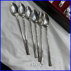 50 Wm Rogers MFG Co Extra Plate With 6 Revelations Spoons Flatware Set With Case