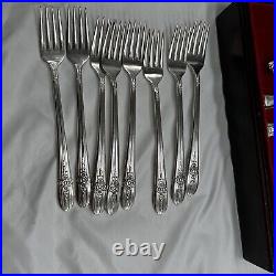 50 Wm Rogers MFG Co Extra Plate With 6 Revelations Spoons Flatware Set With Case