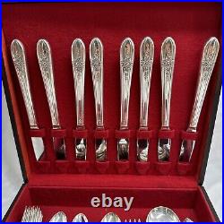 50 Wm Rogers MFG Co Extra Plate With 6 Revelations Spoons Flatware Set With Case