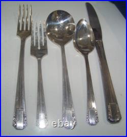 50 pc Set Wm. A. Rogers AA Heavy Silverware Oreida Art Deco 8 Place Settings + 50 pc Set Wm. A. Rogers AA Heavy Silverware Oreida Art Deco 8 Place Settings +
