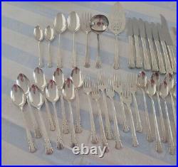 50pc 1881 Rogers Oneida Del Mar 1939 NICE! KNIVES FORKS SPOONS SERVING PIECES