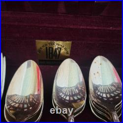 50pcs International Silver 1847 Rogers Bros. Adoration Silver Plate Flatware