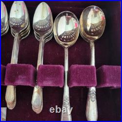 50pcs International Silver 1847 Rogers Bros. Adoration Silver Plate Flatware