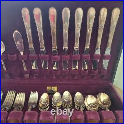 50pcs International Silver 1847 Rogers Bros. Adoration Silver Plate Flatware